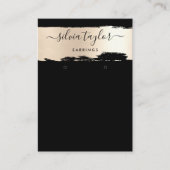 書道金ゴールドグリッターイヤリング表示カード 名刺 (正面)