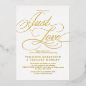 書道金ゴールドファンシーは愛し結婚て 箔招待状 (正面)