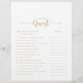 書道金ゴールドブライダルシャワーゲストゲームを検索 (正面)