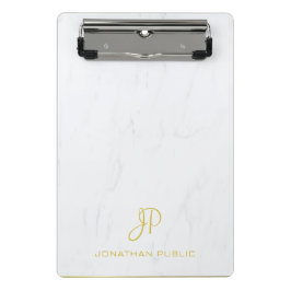 書道金ゴールドモノグラムプロフェッショナルマーブルシック ミニクリップボード