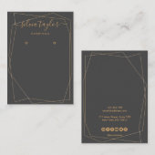 書道金ゴールド枠イヤリング表示カード 名刺 (正面/裏面)