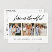 書道金ゴールド結婚の3枚の写真が永遠に感謝 ポストカード (正面/裏面)