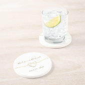 書道金ゴールド結婚コースター コースター (側面)