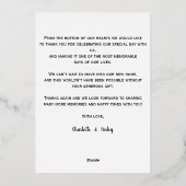 書道金ゴールド結婚フォイルサンキューカード 箔シーズンカード (裏面)