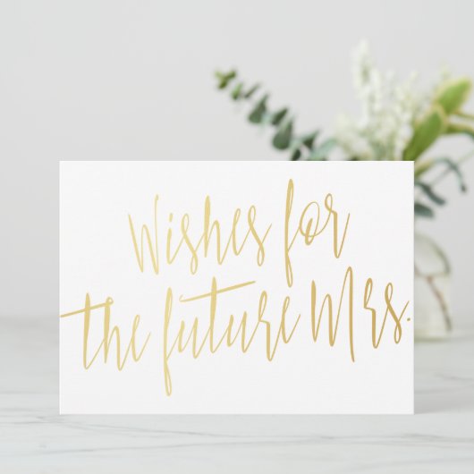 書道金ゴールド「未来のミセスの願い」 アドバイスカード (スタンド正面)