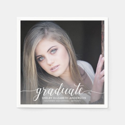 書道院卒業式 スタンダードカクテルナプキン (正面)