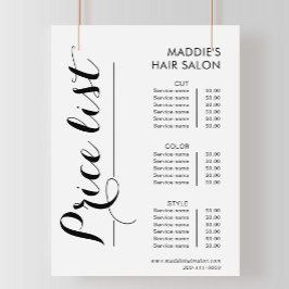 書道髪サロン価格表