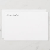 書道黒エレガント白プレーンシンプル 便箋 (正面/裏面)