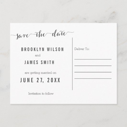 書道黒日付はがきを保存 案内ポストカード (裏面)