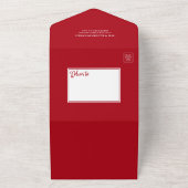 書道2写真赤オールインワンホリデーカード オールインワン招待状 (外側)