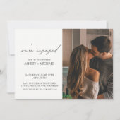 書道2写真QRコード婚約パーティ 招待状 (正面)