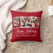 書道3写真ハッピーホリデーズレッド クッション (ブランケット)