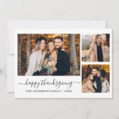 書道3枚の写真感謝祭テラコッタ シーズンカード (正面)