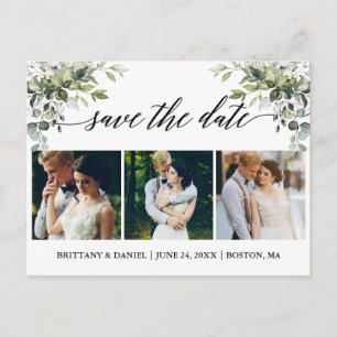 書道3、写真に緑を – 日付を救う ポストカード