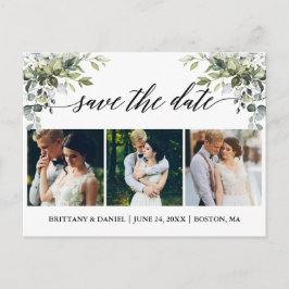 書道3、写真に緑を – 日付を救う ポストカード