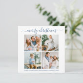 書道4写真スノーフレークほこりっぽいブルースクエア シーズンカード (スタンド正面)