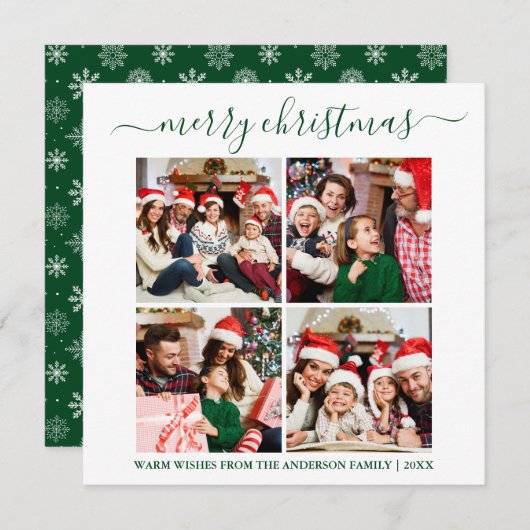 書道4写真スノーフレーク緑の広場 シーズンカード (正面/裏面)