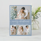 書道4写真メリークリスマスダスティブルー シーズンカード (スタンド正面)