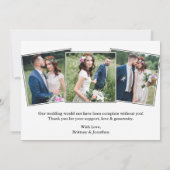 書道4枚の写真が永遠に感謝結婚の サンキューカード (裏面)
