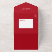 書道5フォトレッドすべて1枚のクリスマスカード オールインワン招待状 (外側)