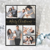 書道5写真エレガントコラージュのクリスマス シーズンカード