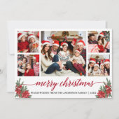 書道5写真クリスマスポインセチア松 シーズンカード (正面)