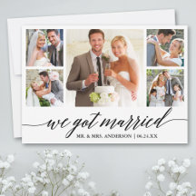 書道5写真結婚発表カード