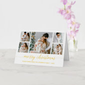 書道5枚モダン写真メリークリスマス金ゴールド 箔シーズンカード (蘭)