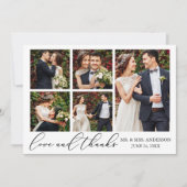 書道6枚QRコー感謝していドを愛結婚する サンキューカード (正面)