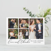 書道6枚QRコー感謝していドを愛結婚する サンキューカード (スタンド正面)