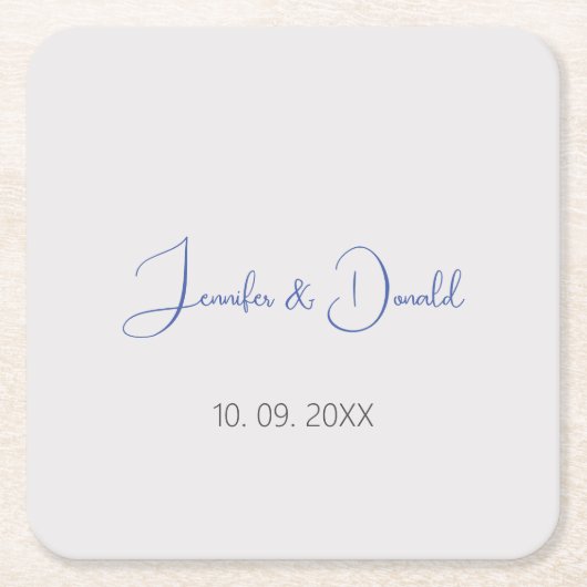 書道 おしゃれ クラシック スクリプト シンプル パーソナル スクエアペーパーコースター (正面)