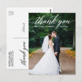 書道 ウェディング フォト エレガント サンクス ポストカード (正面/裏面)