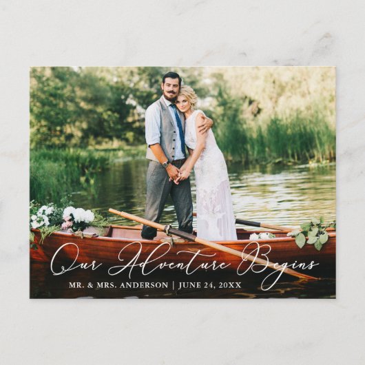書道 ウェディング 私たちの冒険が始まる ポストカード (正面)