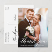 書道 ウェディング 花嫁 花婿 写真 サンクス ポストカード (正面/裏面)