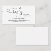 書道,オンラインモダンのWebサイトで結婚のRSVP エンクロージャーカード (正面/裏面)