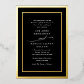 書道 |ゴールデン結婚フレーム 箔招待状 (正面)