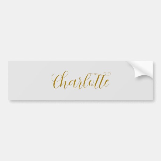 書道 ゴールド カラー グレー カスタム パーソナル 編集 バンパーステッカー (正面)