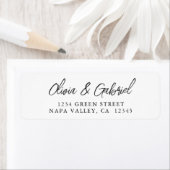 書道。シンプル結婚差出人住所ラベル ラベル (インサイチュ)
