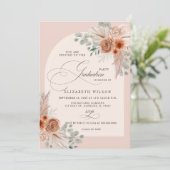 書道 テラコッタ パンパス フォト 卒業 招待状 (スタンド正面)