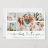 書道 ハート さらに 5 枚の写真 セージグリーン シーズンカード (正面)