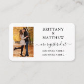 書道 フォト ウェディング レジストリー ブラック ホワイト エンクロージャーカード (正面)