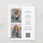 書道 フォト 予算 QR ウィッシュリスト 卒業 招待状 (裏面)