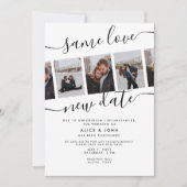 書道 フォト 同じ愛 新しい日付 結婚式 案内状 (正面)