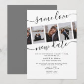 書道 フォト 同じ愛 新しい日付 結婚式 案内状 (正面/裏面)