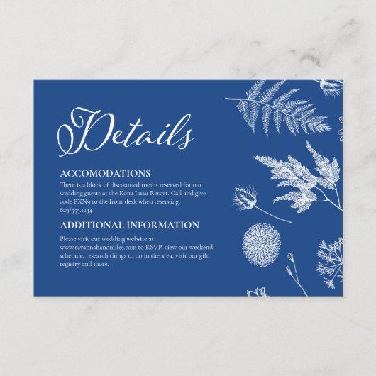 書道&フローラマルセイユブルー結婚ズ エンクロージャーカード (正面)