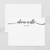 書道 ブラック ホワイト 大きなイヤリング ディスプレイ 招待状 (正面/裏面)