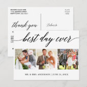 書道 ベストデイ エバー 結婚式 フォト サンクス ポストカード (正面/裏面)