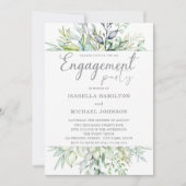 書道 ボタニカル 婚約 パーティー 招待状 (正面)