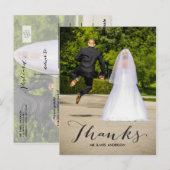 書道 | 写真結婚の感謝はがき ポストカード (正面/裏面)