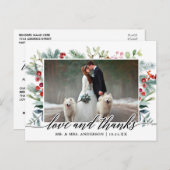 書道 冬の緑 愛 感謝 結婚 ポストカード (正面/裏面)